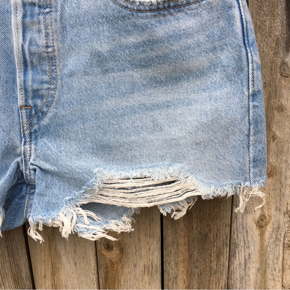 NWT Levi’s 501 High Rise Cutoff Denim Shorts Cotton Luxor Heat 27 - Picture 7 of 16